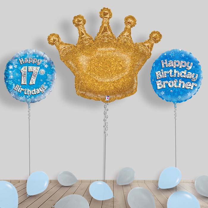 Happy Birthday Brother Balloons Package - 17th Birthday | Small Indoor Plants