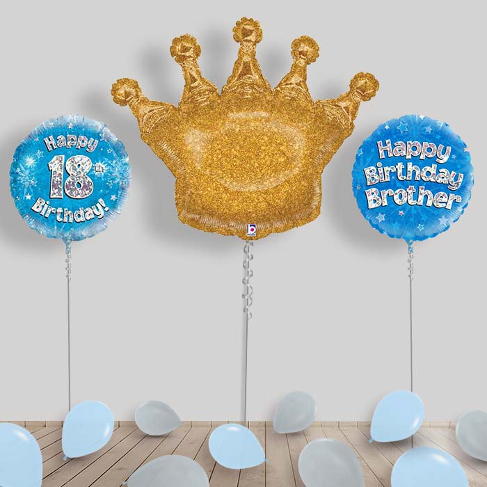 Happy Birthday Brother Balloons Package - 18th Birthday | Small Indoor Plants