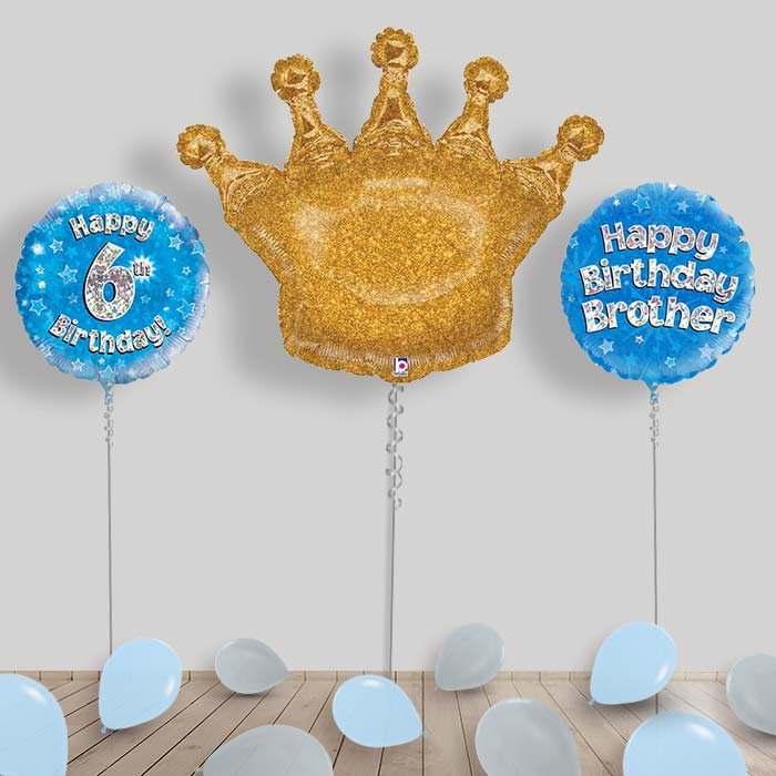 Happy Birthday Brother Balloons Package - 6th Birthday | Small Indoor Plants