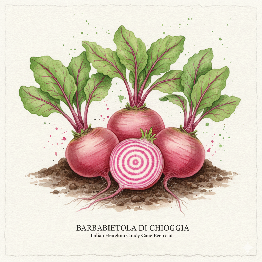 Italian Heirloom Beetroot Seeds - Barbabietola di Chioggia 'Candy Cane' (300 Seeds) - Grow Beautiful & Sweet Beets