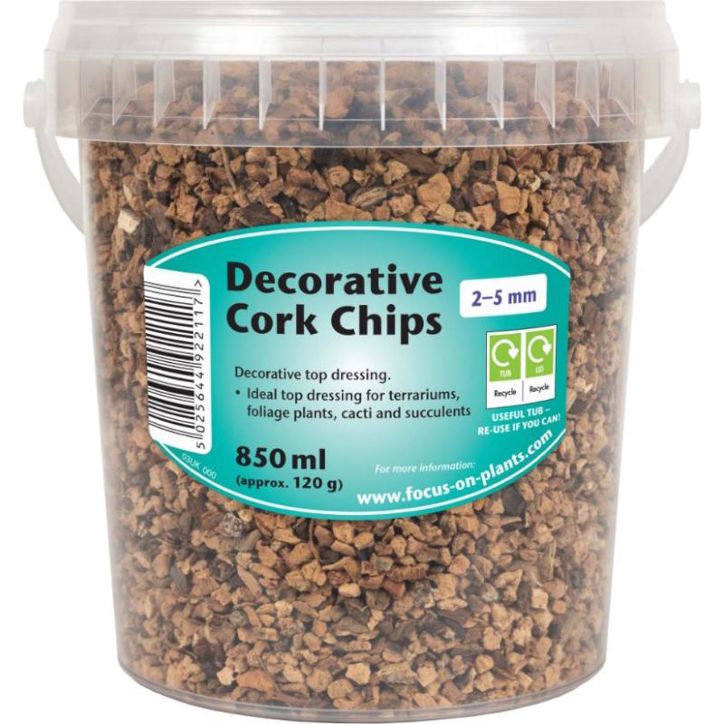 Decorative Cork Chips for Plant Pots 2-5 mm 850 ml