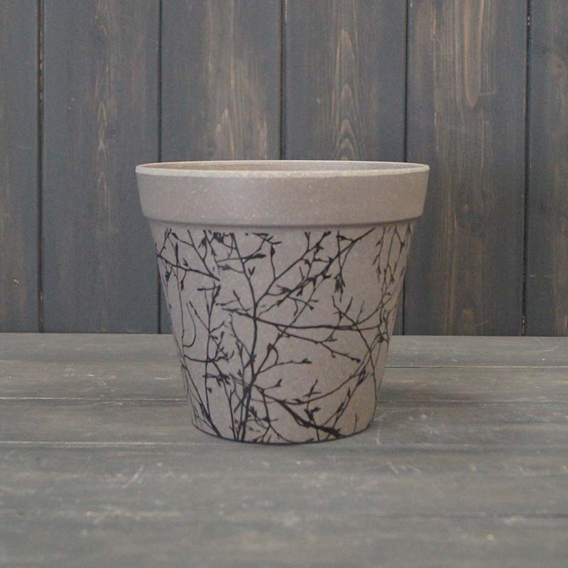 Eco-Friendly Straw Plant Pot with Branch Design (15cm) | Small Indoor Plants