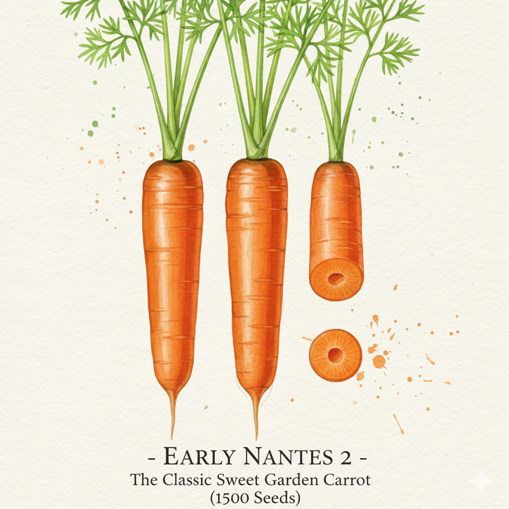Early Nantes Carrot Seeds - Grow Sweet, Coreless Carrots at Home (2000 Seeds)