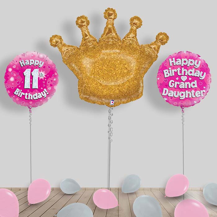 Happy Birthday Grandaughter Balloons Package - 11th Birthday | Small Indoor Plants