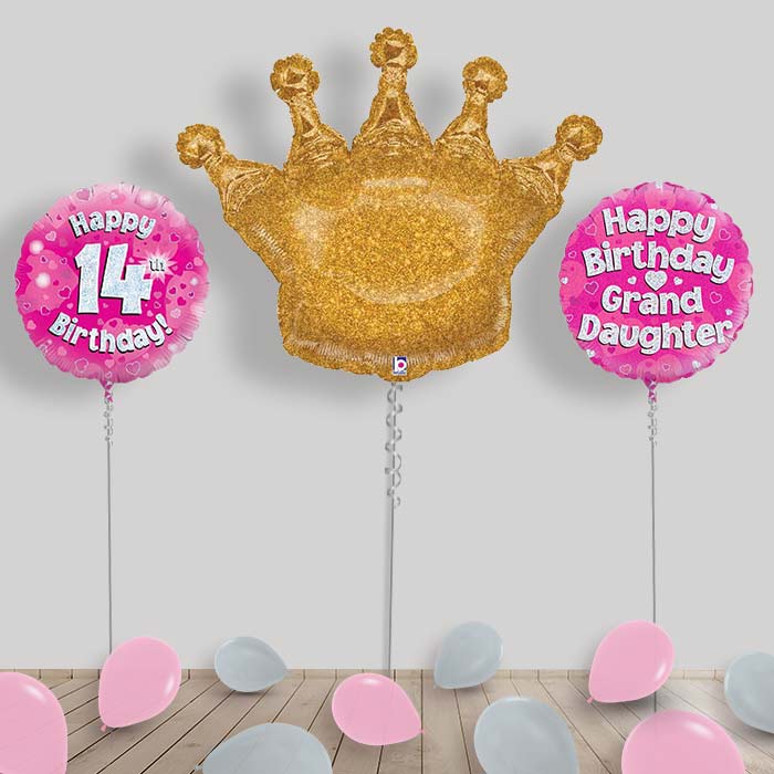 Happy Birthday Grandaughter Balloons Package - 14th Birthday | Small Indoor Plants