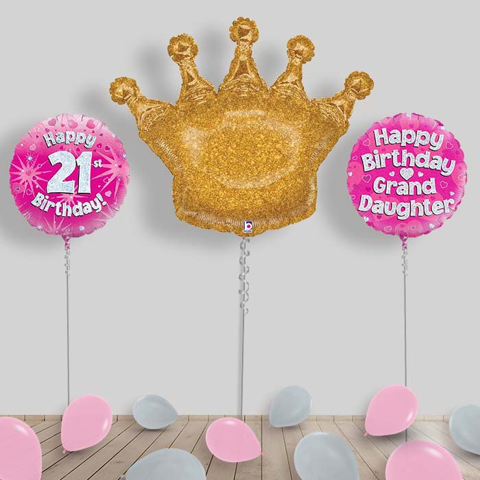 Happy Birthday Grandaughter Balloons Package - 21st Birthday | Small Indoor Plants