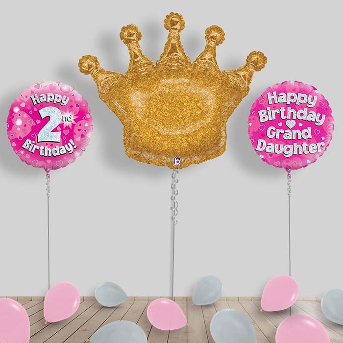 Happy Birthday Grandaughter Balloons Package - 2nd Birthday | Small Indoor Plants