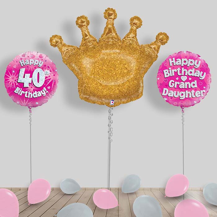 Happy Birthday Grandaughter Balloons Package - 40th Birthday | Small Indoor Plants