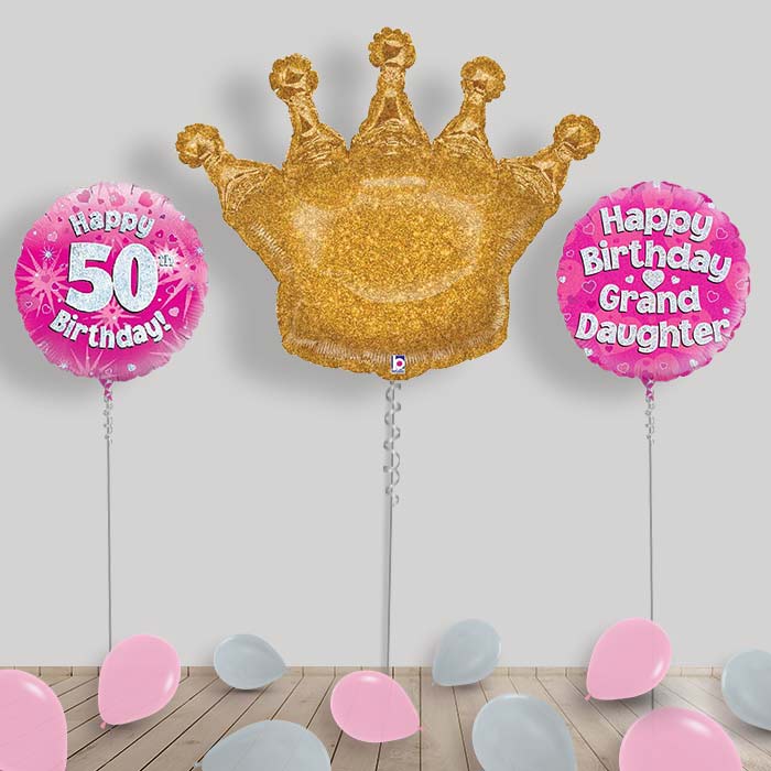 Happy Birthday Grandaughter Balloons Package - 50th Birthday | Small Indoor Plants