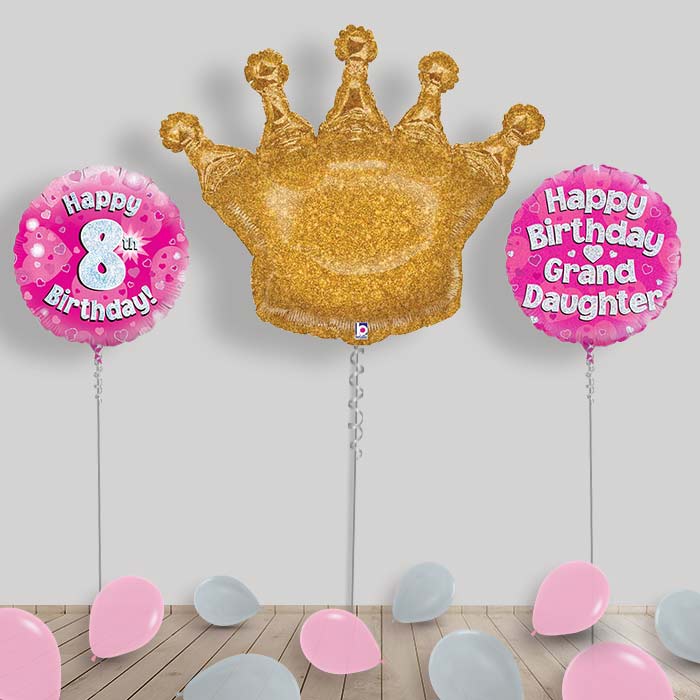 Happy Birthday Grandaughter Balloons Package - 8th Birthday | Small Indoor Plants