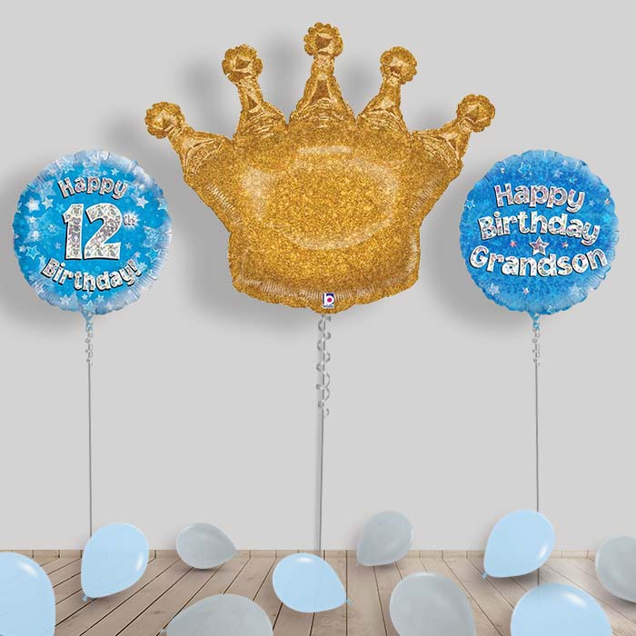 Happy Birthday Grandson Balloons Package - 12th Birthday | Small Indoor Plants