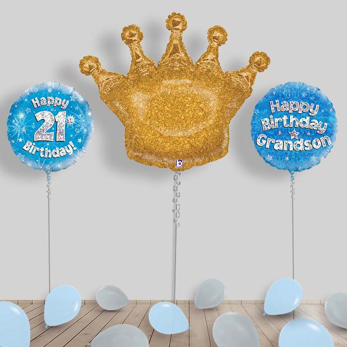 Happy Birthday Grandson Balloons Package - 21st Birthday | Small Indoor Plants