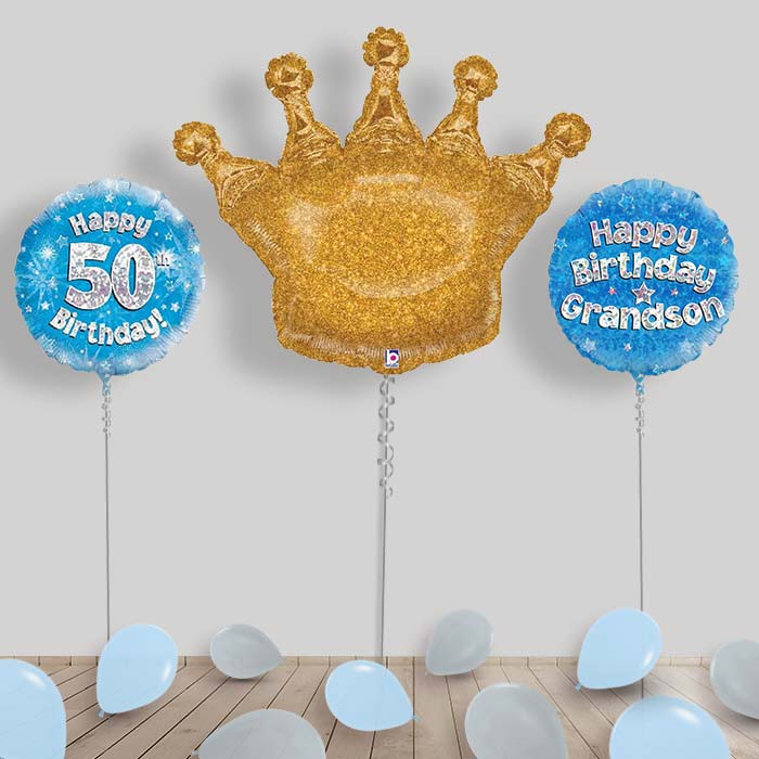 Happy Birthday Grandson Balloons Package - 50th Birthday | Small Indoor Plants