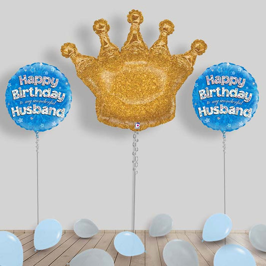 Happy Birthday Husband Balloons Package - Husband Balloon Package | Small Indoor Plants