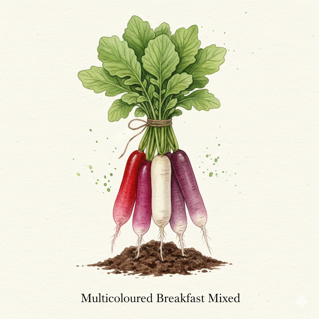 Multicolored Breakfast Radish Seeds – Vibrant Salad Essentials for Every Garden