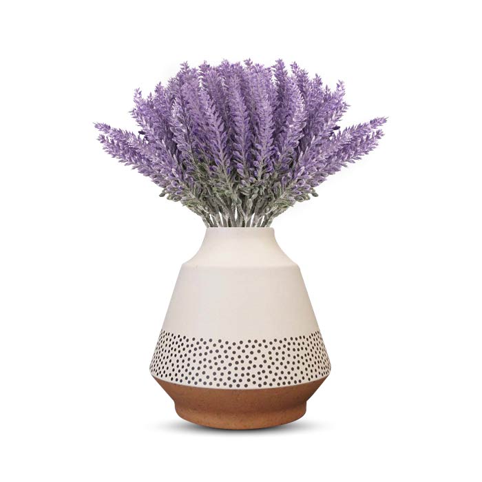 Artificial Lavender Bouquet in a Off-White Skandi Vase