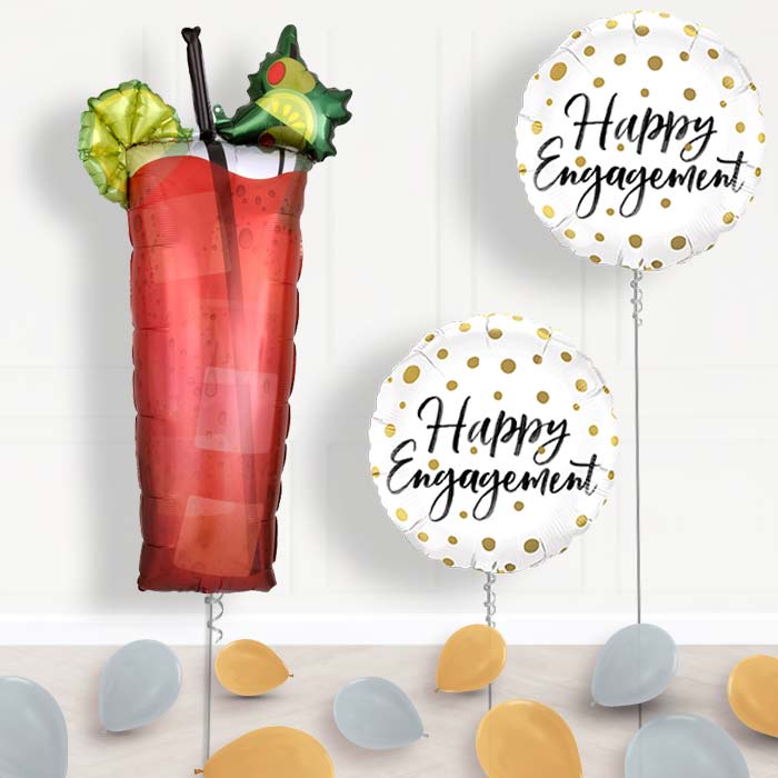 Engagement Bloody Mary Cocktail Balloon Package Delivered - Balloon Package | Small Indoor Plants