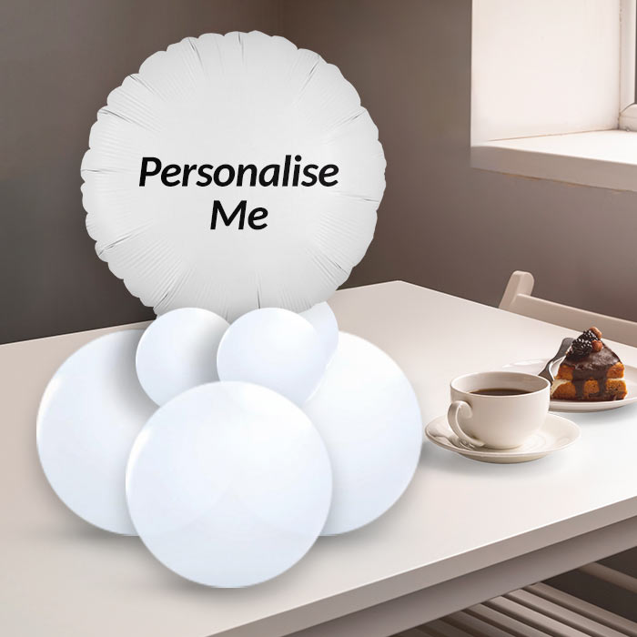 White Table Centrepiece - Air Filled Centrepiece | Small Indoor Plants