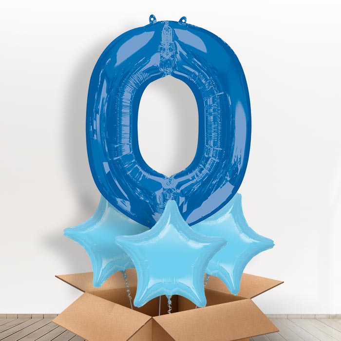Personalised O Balloon in a Box - Blue