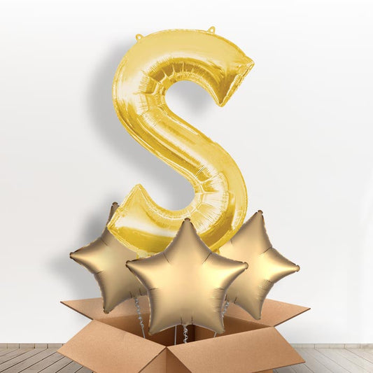 Personalised Balloon S in a Box - Gold - Giant Letter | Small Indoor Plants