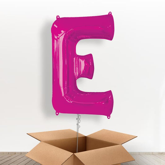 Personalised Letter E Balloon in a Box - Pink - Giant Letter | Small Indoor Plants