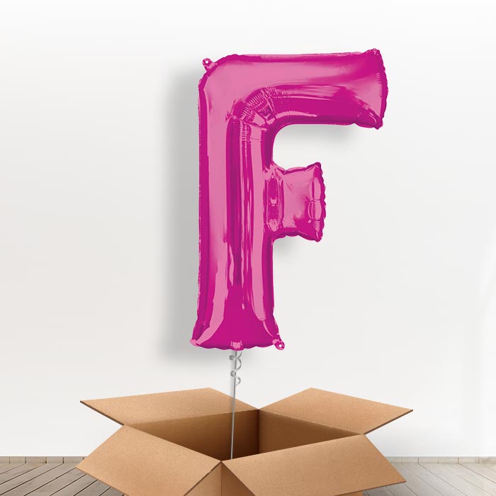Personalised Letter F Balloon in a Box - Pink - Giant Letter | Small Indoor Plants