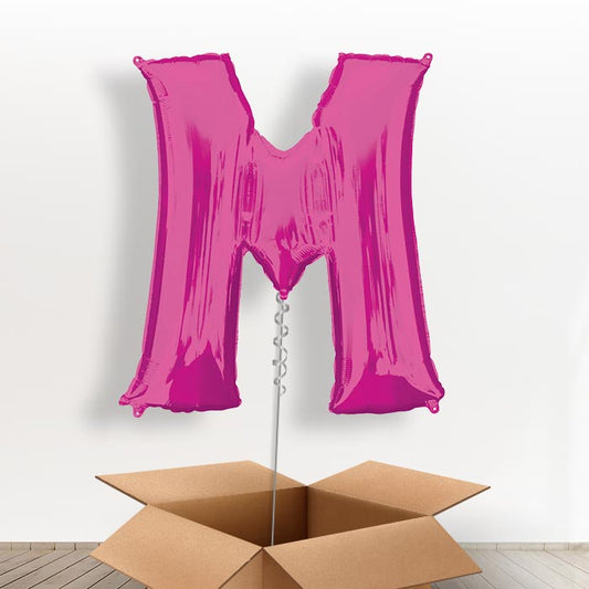 Personalised Letter M Balloon in a Box - Pink - Giant Letter | Small Indoor Plants