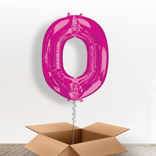 Personalised O Balloon in a Box - Pink - Giant Letter | Small Indoor Plants