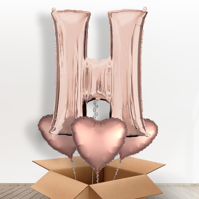 Personalised Letter H Balloon - Rose Gold