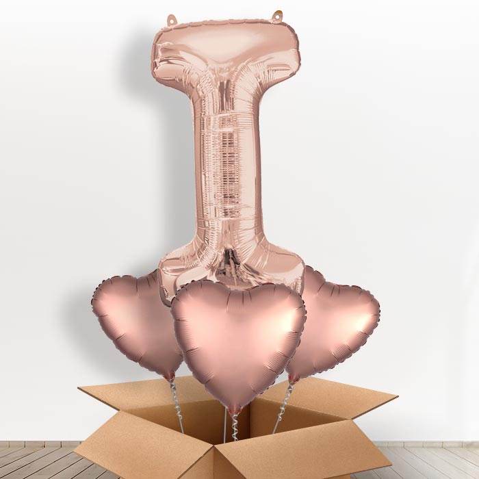 Personalised I Balloon in a Box - Rose Gold