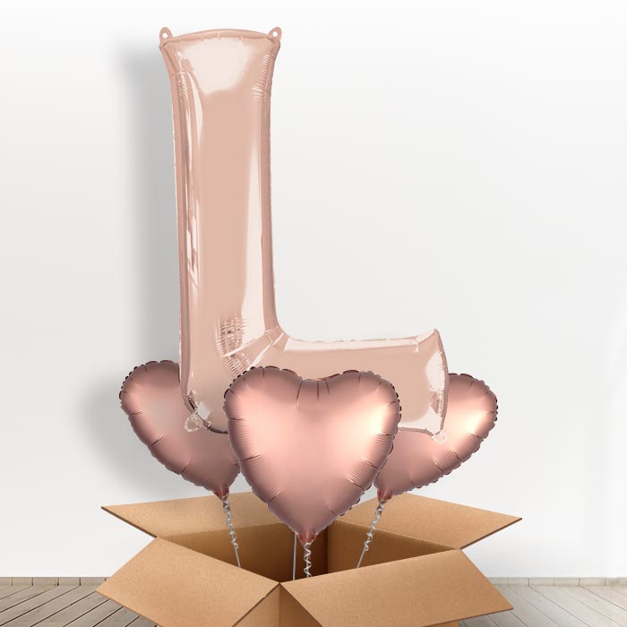Personalised Letter L Balloon - Rose Gold