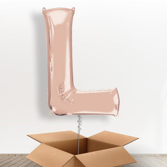 Personalised Letter L Balloon - Rose Gold - Giant Letter | Small Indoor Plants