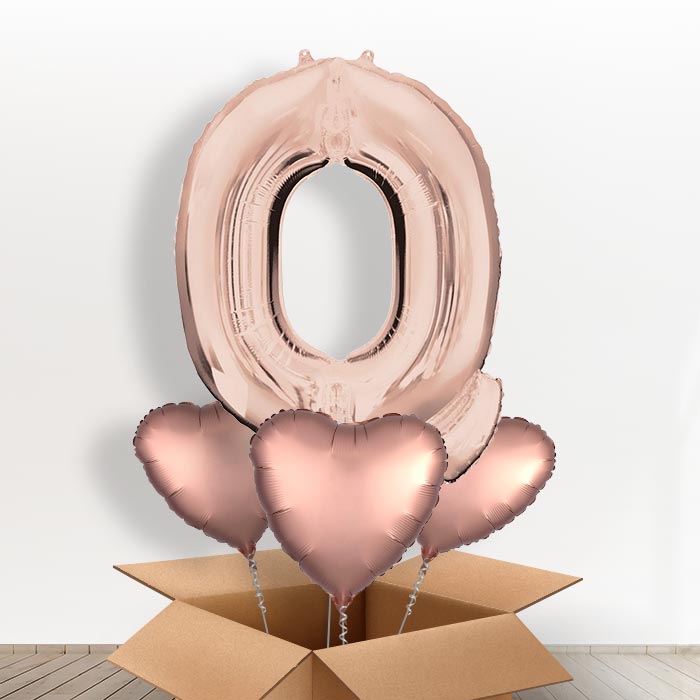Personalised Q Balloon in a Box - Rose Gold