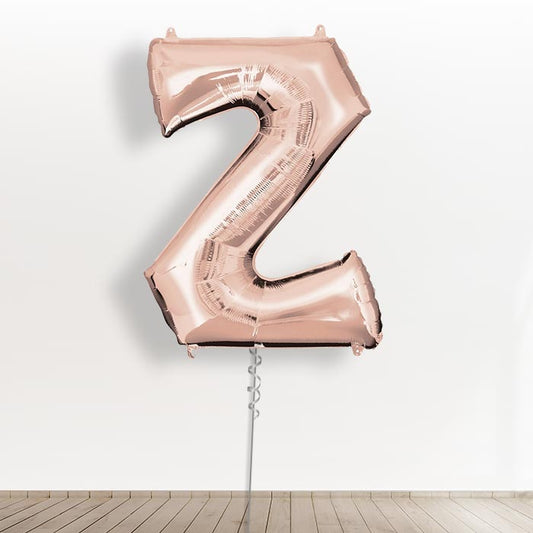 Personalised Z Balloon in a Box - Rose Gold - Giant Letter | Small Indoor Plants