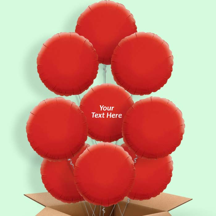 Personalisable Red Circle Foil Balloon in a Box - 9 Balloon | Small Indoor Plants