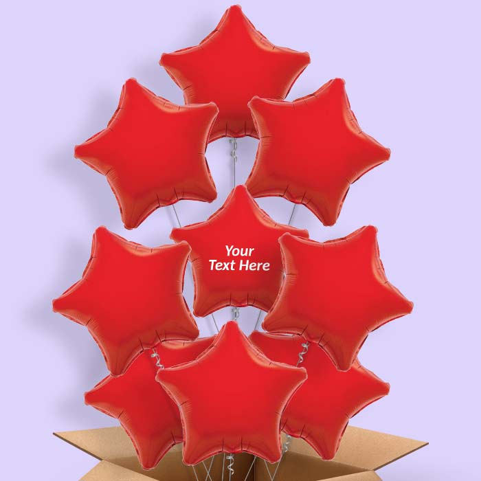 Personalisable Red Star Foil Balloon in a Box - 9 Balloon | Small Indoor Plants