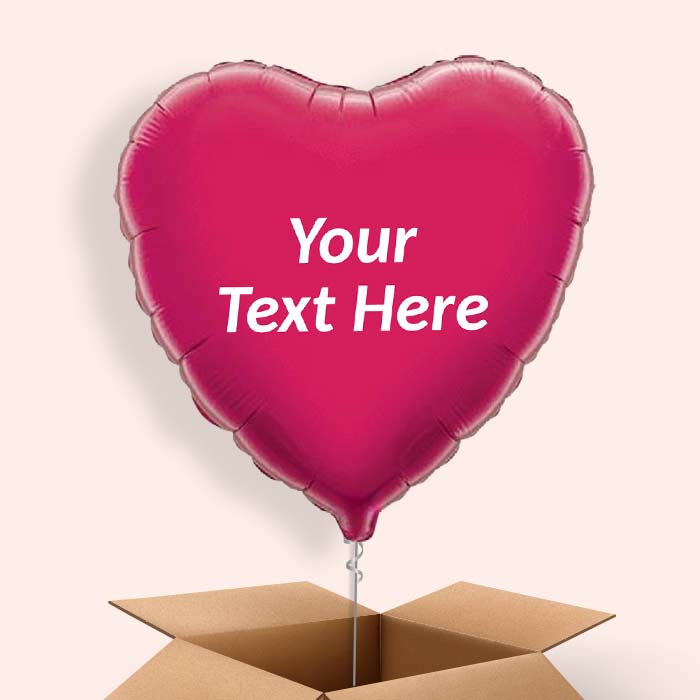 Personalised Heart Balloons in a Box - Hot Pink - 1 Balloon | Small Indoor Plants