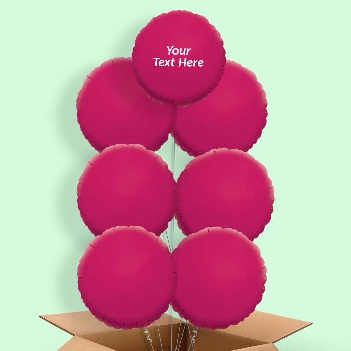 Personalised Foil Balloons in a Box - Hot Pink Circle - 7 Balloon | Small Indoor Plants