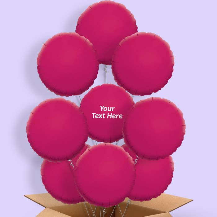 Personalised Foil Balloons in a Box - Hot Pink Circle - 9 Balloon | Small Indoor Plants