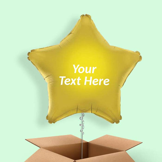 Personalisable Gold Star Foil Balloon in a Box - 1 Balloon | Small Indoor Plants
