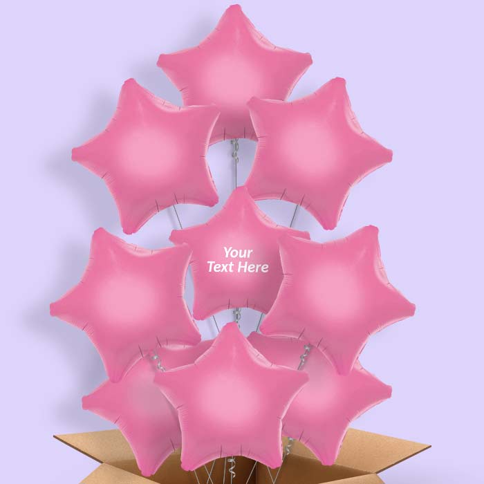 Personalised Balloons in a Box - Baby Pink Star - 9 Balloon | Small Indoor Plants