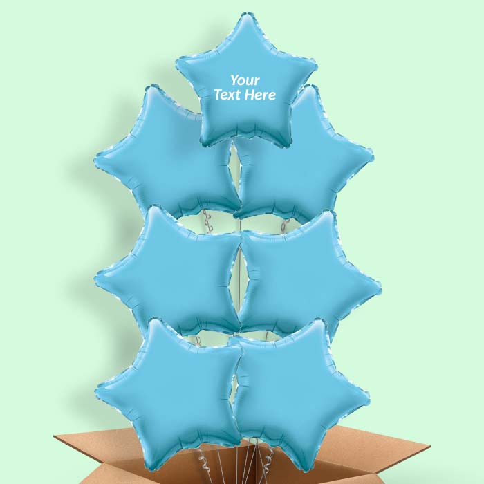 Personalised Balloons in a Box - Baby Blue Star - 7 Balloon | Small Indoor Plants