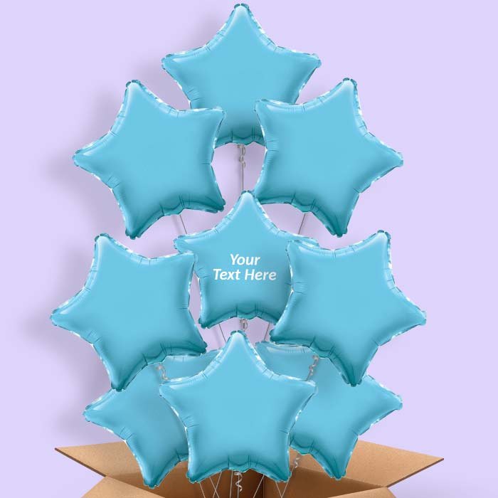 Personalised Balloons in a Box - Baby Blue Star - 9 Balloon | Small Indoor Plants