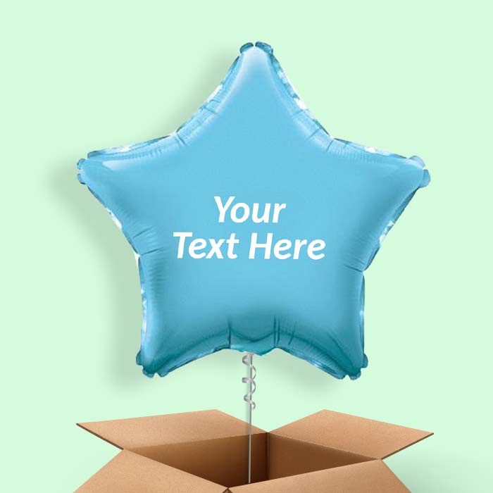 Personalised Balloons in a Box - Baby Blue Star - 1 Balloon | Small Indoor Plants