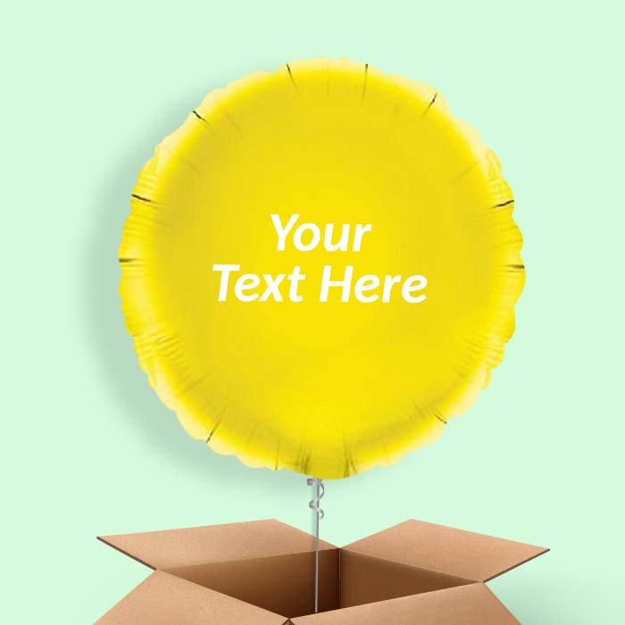 Personalised Foil Balloons in a Box - Yellow Circle - 1 Balloon | Small Indoor Plants
