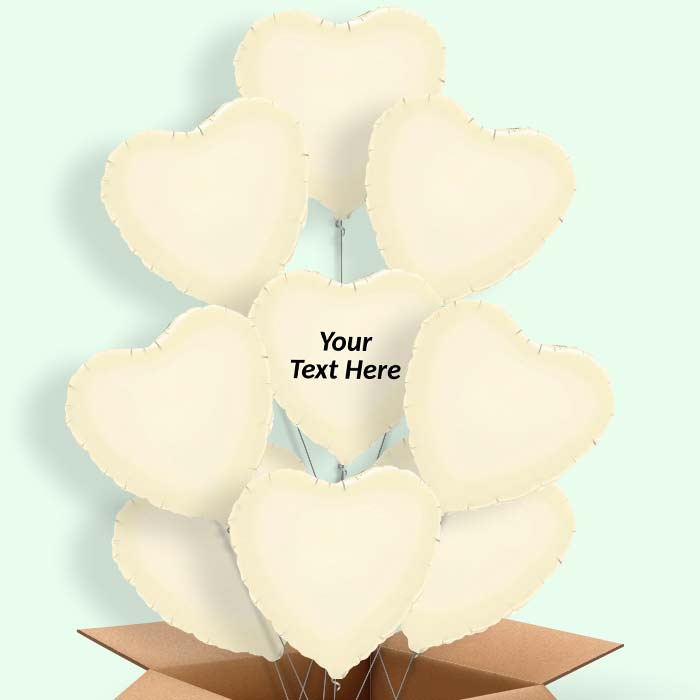 Personalised Ivory Heart Balloon in a Box - 9 Balloon | Small Indoor Plants