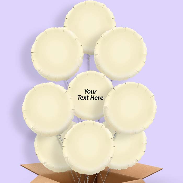 Personalised Ivory Circle Balloon in a Box - 9 Balloon | Small Indoor Plants