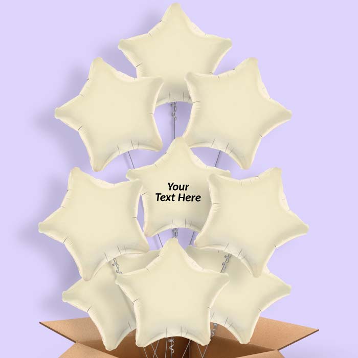 Personalisable Ivory Star Foil Balloon in a Box - 9 Balloon | Small Indoor Plants