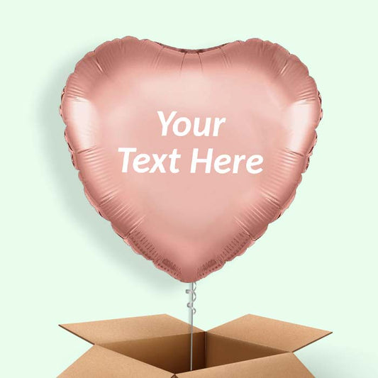 Rose Gold Heart Shaped  Balloon in a Box - 1 Balloon | Small Indoor Plants