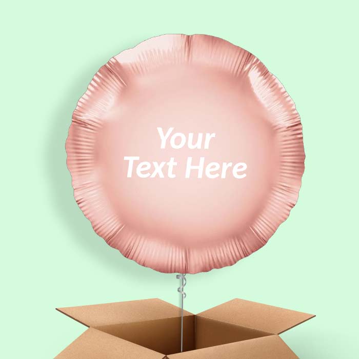 Rose Gold Circle  Balloon in a Box - 1 Balloon | Small Indoor Plants